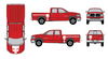 Truck stripes with punisher skull - decal - vector