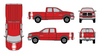 truck stripes with star - decal - vector